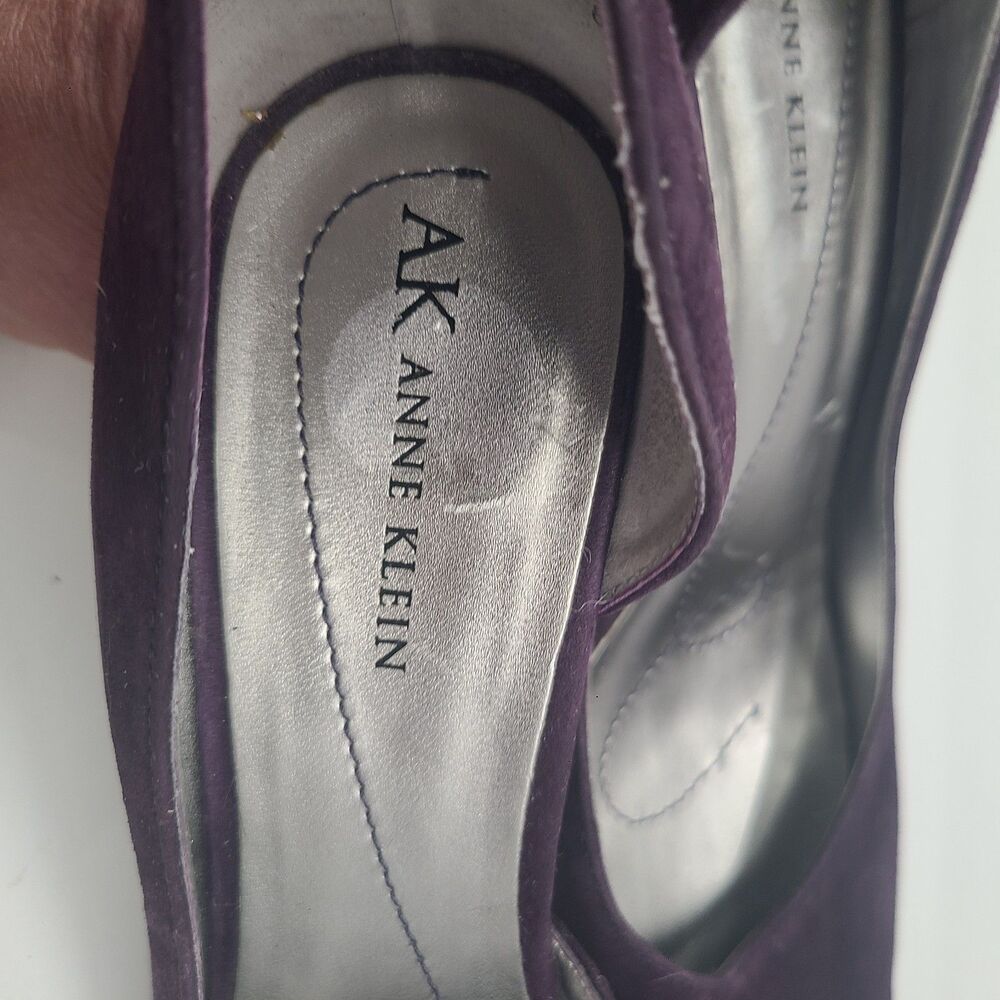Anne Klein Christa Womens Dark Purple Suede Stiletto Pumps US Sz 8M - Picture 7 of 9